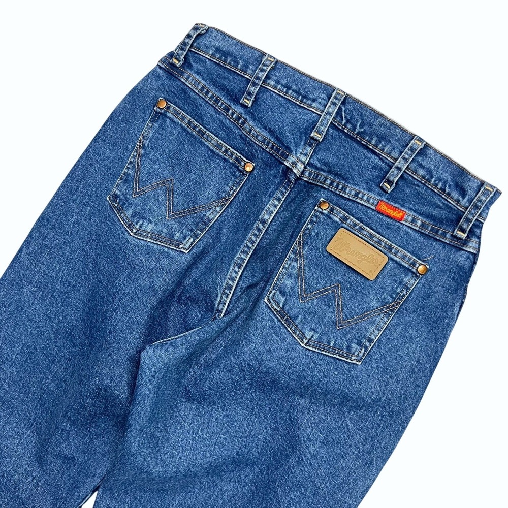 Vintage Wrangler High Waisted Straight Leg Jeans Blue Denim Size 11 31x32 Cotton